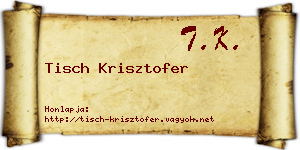 Tisch Krisztofer névjegykártya